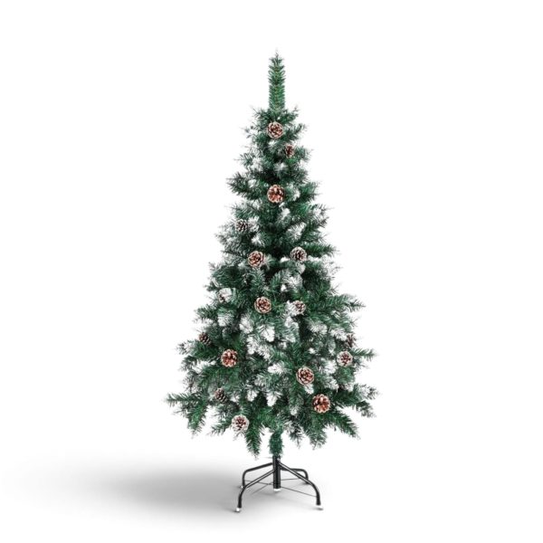 Brad Artificial de Craciun 110 Cm cu Conifere si Zapada Artificala